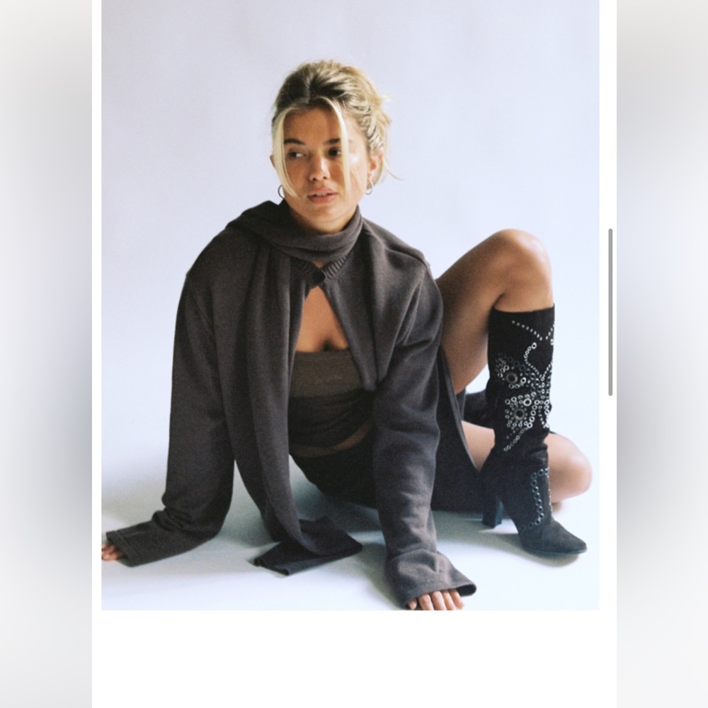 Djerf avenue cocoa brown cardigan with button